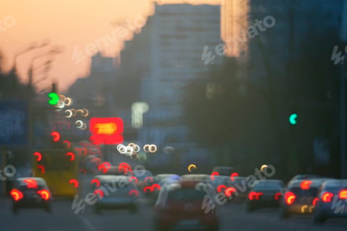 Preview: View Of The Street With The Blur Style Making Bokeh Scene