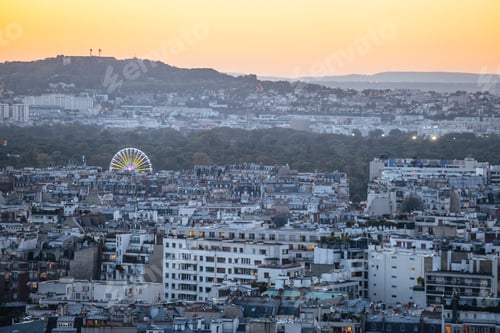 Preview: View From The Eiffel Tower In The Sunset Time, Paris, France