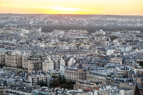 Preview: View From The Eiffel Tower In The Sunset Time, Paris, France