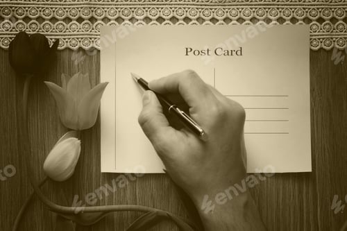 Preview: Background Post Card With A Bouquet Of Flowers