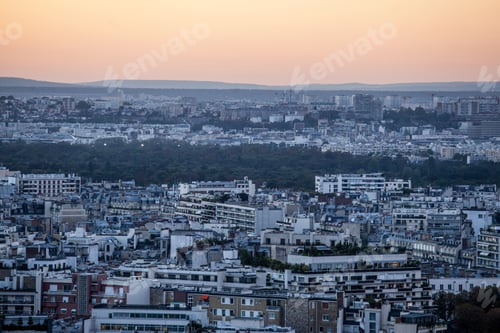 Preview: View From The Eiffel Tower In The Sunset Time, Paris, France