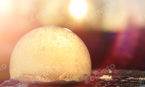 Preview: Soap Bubbles Freeze In The Cold. Winter Soapy Water Freezes In Air.