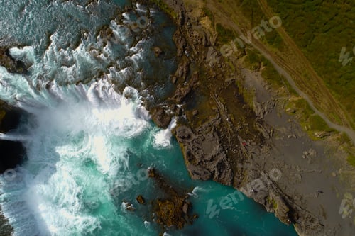 Preview: Godafoss , Icelandic Waterfall. Located On The North Of The Island