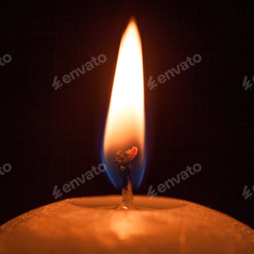 Preview: Candle Isolated On The Black Backround