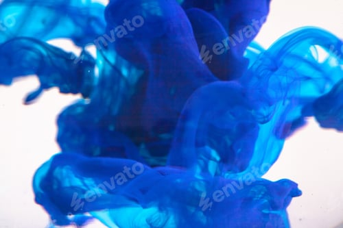 Preview: Blue Liquid In Water Making Abstract Forms