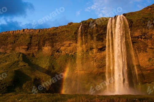 Preview: Seljalandsfoss Waterfall During The Sunset, Iceland