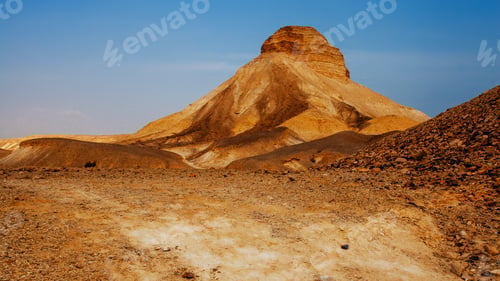 Preview: Landscapes Of Israeli Desert Under The Blue Sky In Daytime