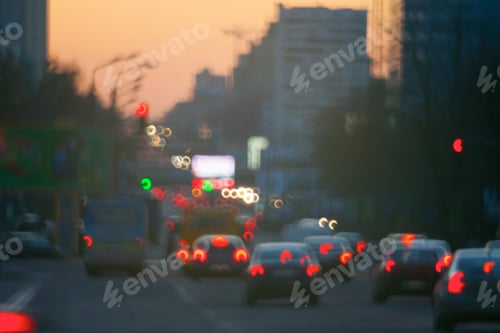 Preview: View Of The Street With The Blur Style Making Bokeh Scene