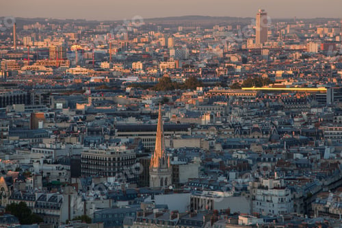Preview: Paris Skyline Taken At Sunset Time From Eiffel Tower