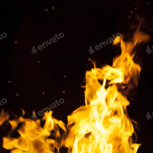 Preview: Fire Flames On Black Background