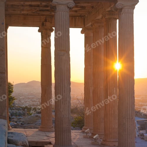 Preview: Famous Erechtheon Ancient Building In Acropolis In Athens, Greece