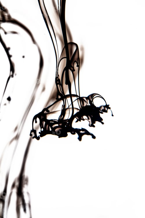 Preview: Black Liquid In Water Making Abstract Forms