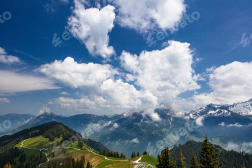 Preview: Swiss Alps Mountains Spring Landscape