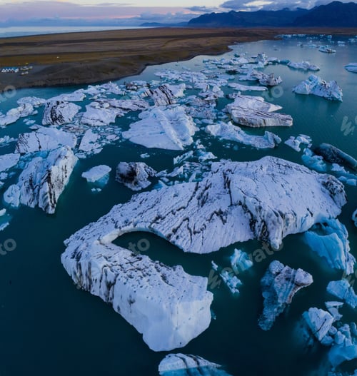 Preview: Glacier Lagoon In Iceland Suring The Sunset