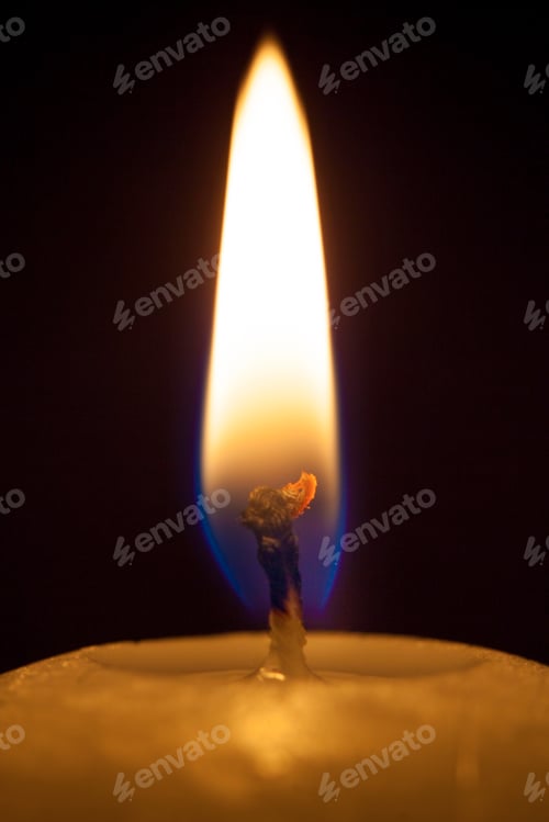 Preview: Candle Isolated On The Black Backround
