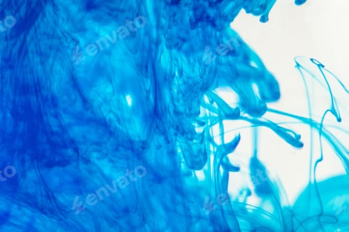 Preview: Blue Liquid In Water Making Abstract Forms