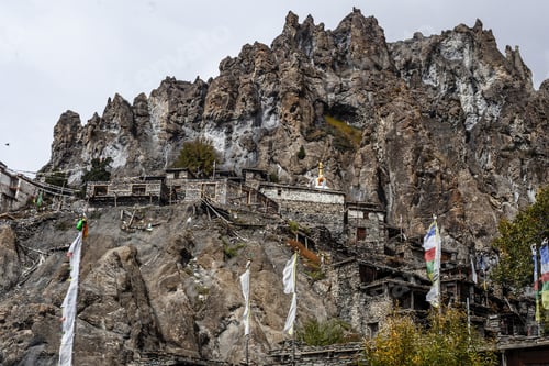 Preview: Traditional Stone Build Village Of Manang. Mountains In The Background. Annapurna Region, Nepal.