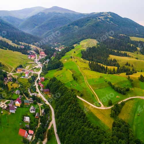 Preview: Forests, Meadows And Hills Of The Carpathian Mountains Taken With Drone, Ukraine
