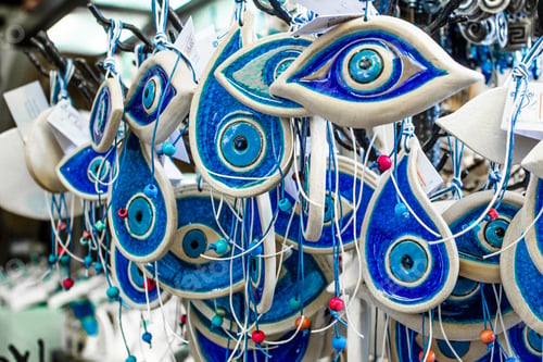 Preview: Evil Eye Bead Protection Amulet In The Shop Or Market. One Of The Most Popular Souvenirs