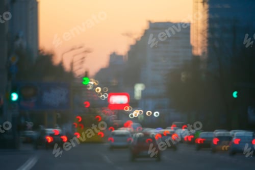 Preview: View Of The Street With The Blur Style Making Bokeh Scene