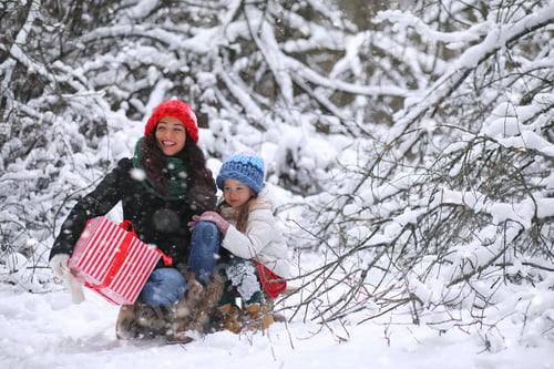 Preview: Winter Fairy Tale, A Young Mother And Her Daughter In The Forest.