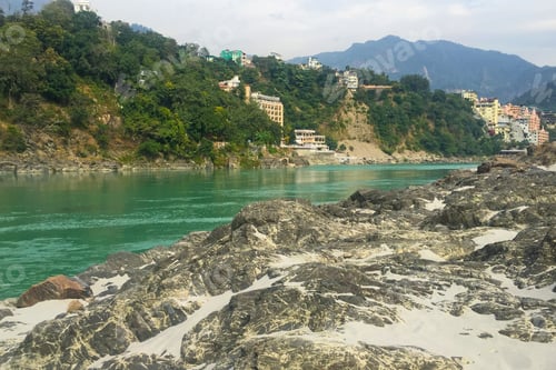 Preview: Beautiful View Of The Clear Ganga River In Rishikesh, India