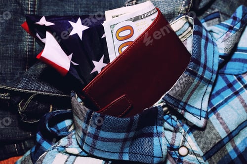 Preview: American Financials Featuring Flag with Shirt and Wallet