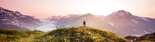 Preview: Hiking Man In Canadian Mountains. Hike Is The Popular Recreation Activity In North America. There