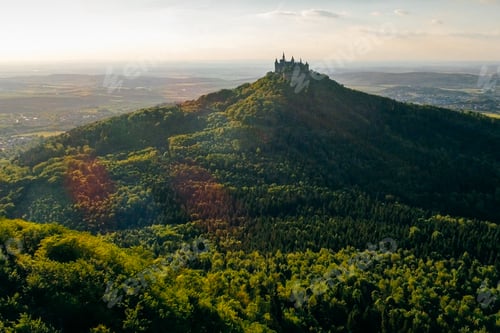 Preview: Aerial View Of Famous Hohenzollern Castle, Germany. Photo Taken With Drone