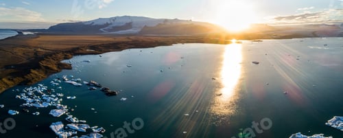 Preview: Glacier Lagoon In Iceland Suring The Sunset