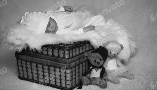 Preview: Newborn Baby Lying On The Blanket And Sleeping