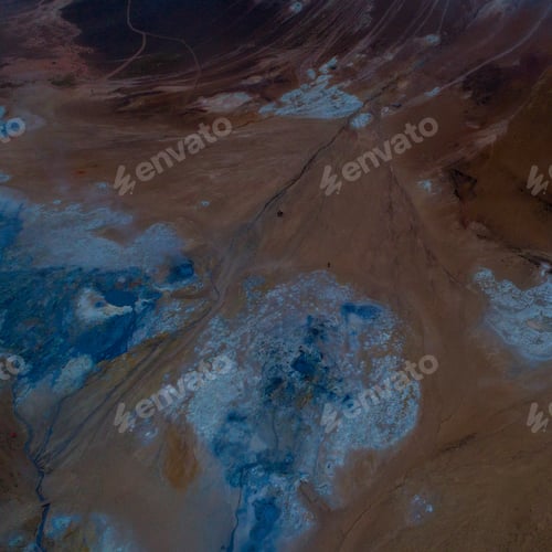 Preview: Icelandic Aerial Photography Captured By Drone.Beautiful Landscape In Hveraronf, In An Area Of