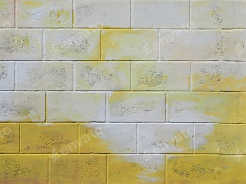 Preview: Multi-Colored Brick Wall Is White And Yellow.