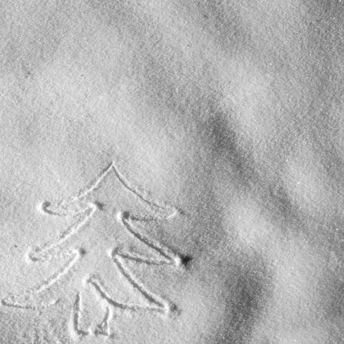 Preview: Hand Christmas Tree Drawing On Snow