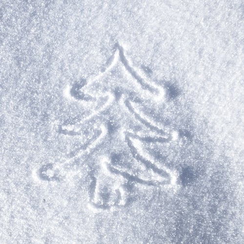 Preview: Hand Christmas Tree Drawing On Snow