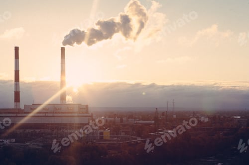 Preview: Kiev Industrial View In Autumn Sunset