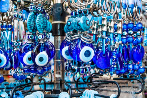 Preview: Evil Eye Bead Protection Amulet In The Shop Or Market. One Of The Most Popular Souvenirs