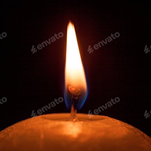 Preview: Candle Isolated On The Black Backround