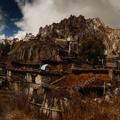 Preview: Panoramic View Of Manang Valley And Annapurna Mountains Range. Annapurna Circuit Trek, Nepal