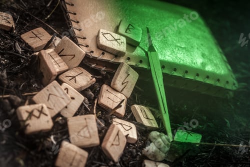 Preview: Wooden Runes On The Ground