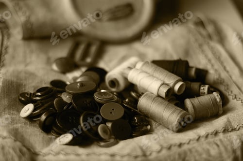 Preview: Crafts Thread Dressmaking Scissors Monochrome Buttons