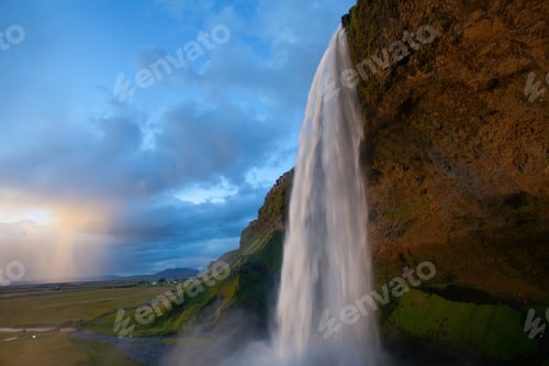 Preview: Seljalandsfoss Waterfall During The Sunset, Iceland
