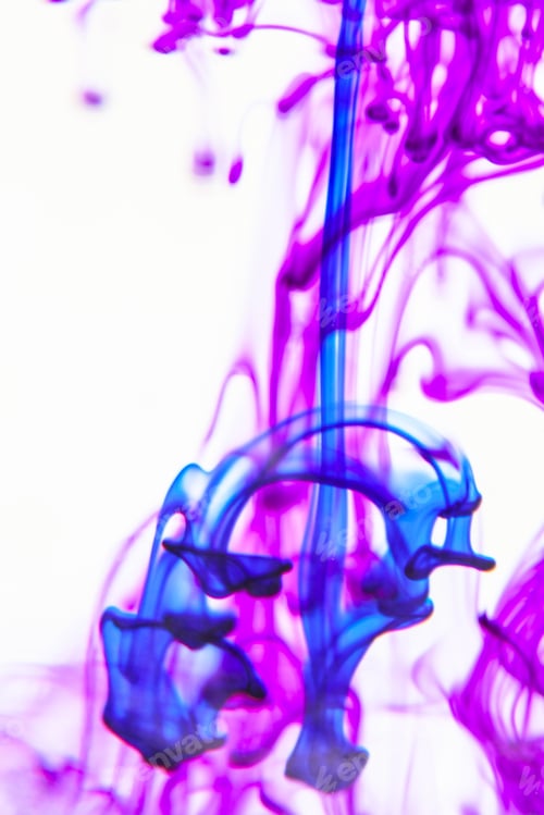 Preview: Blue And Violet Liquid In Water Making Abstract Forms