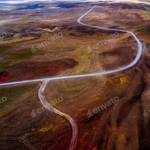 Preview: Icelandic Aerial Photography Captured By Drone.Beautiful Landscape In Hveraronf, In An Area Of