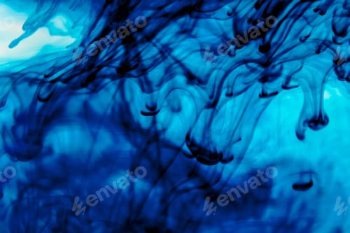 Preview: Blue Liquid In Water Making Abstract Forms