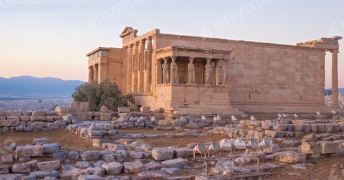 Preview: Famous Erechtheon Ancient Building In Acropolis In Athens, Greece