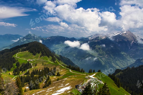 Preview: Swiss Alps Mountains Spring Landscape