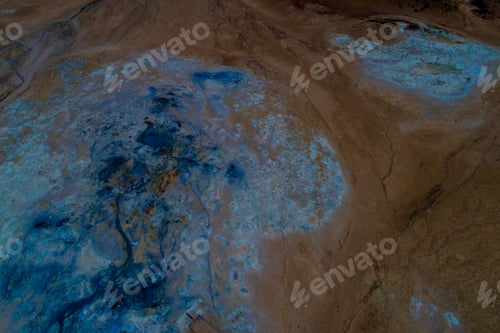 Preview: Icelandic Aerial Photography Captured By Drone.Beautiful Landscape In Hveraronf, In An Area Of