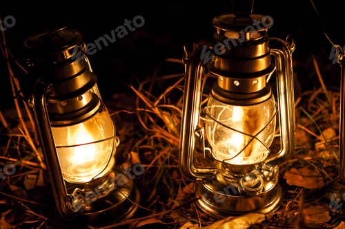 Preview: Vintage Kerosene Lamps In Autumn Evening