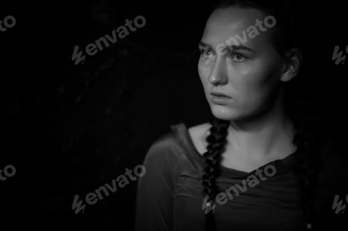 Preview: Young Girl Portrait In Old House With Burnt Walls